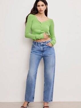 Good American Relaxed Light Blue Straight-Leg Jeans
